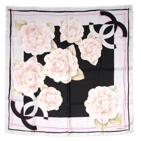 chanel camellia scarf